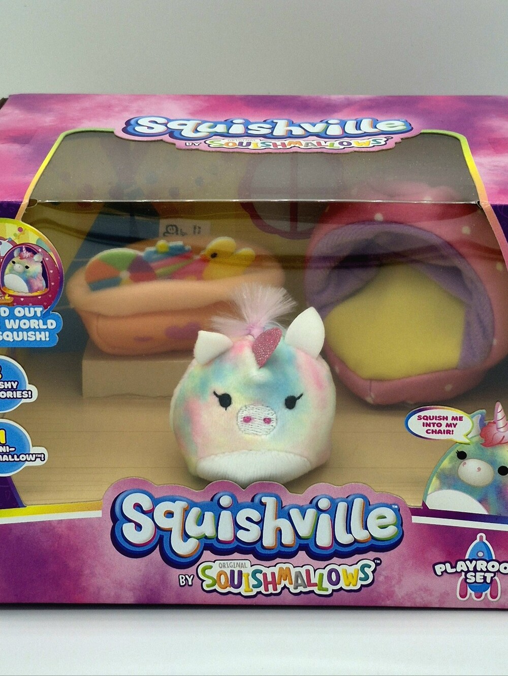 🦄 NEW Squishmallows Squishville Playroom Set Sealed Plush Gift 🎁✨
